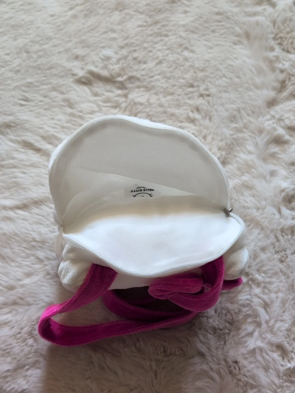 Hello Kitty By Sanrio  Plush Shoulder Bag in White and Bright Pink